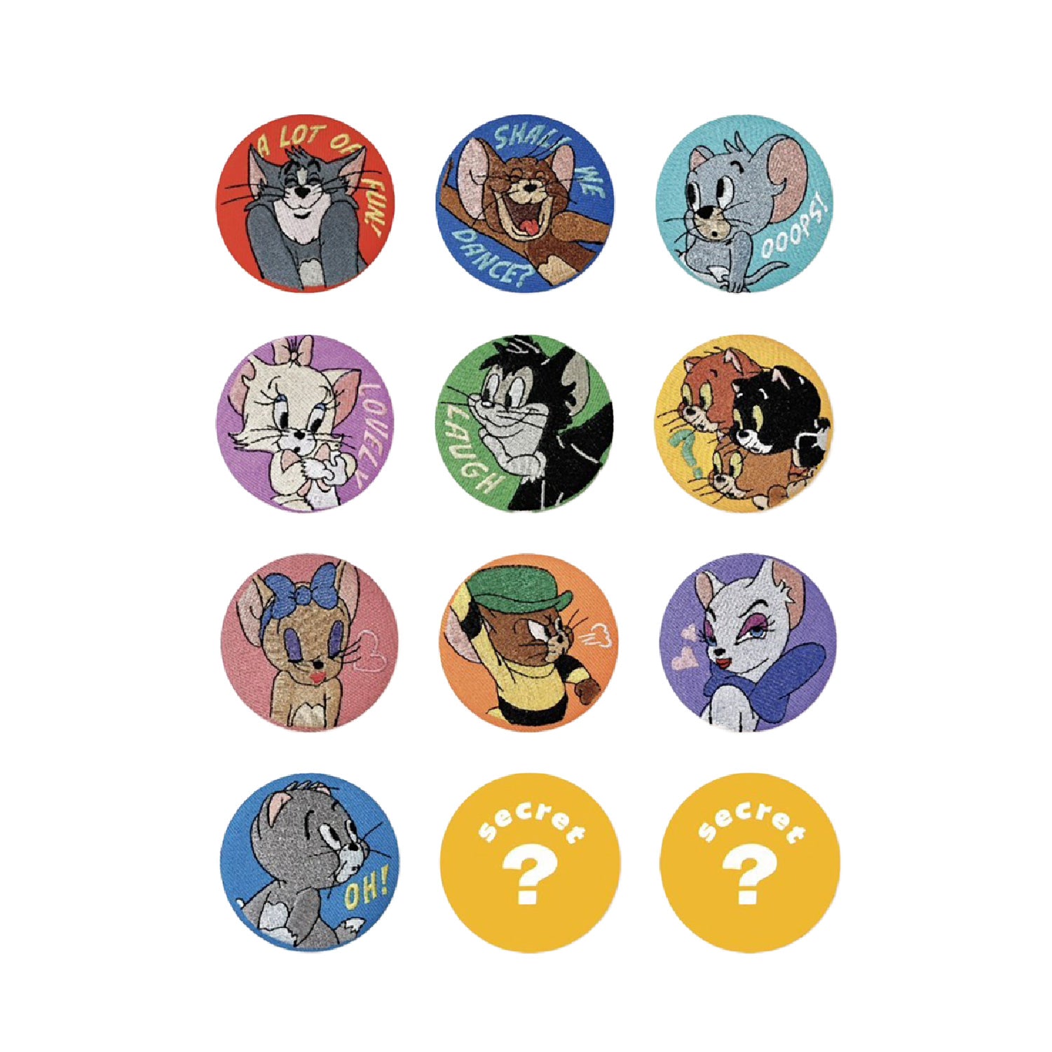トムとジェリー シークレット刺繍缶バッジ 単品12個 – Chatta