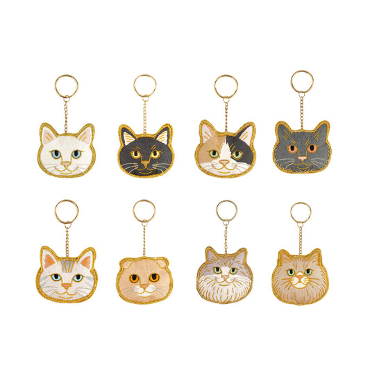 ニャトリエ 刺繍キーホルダー