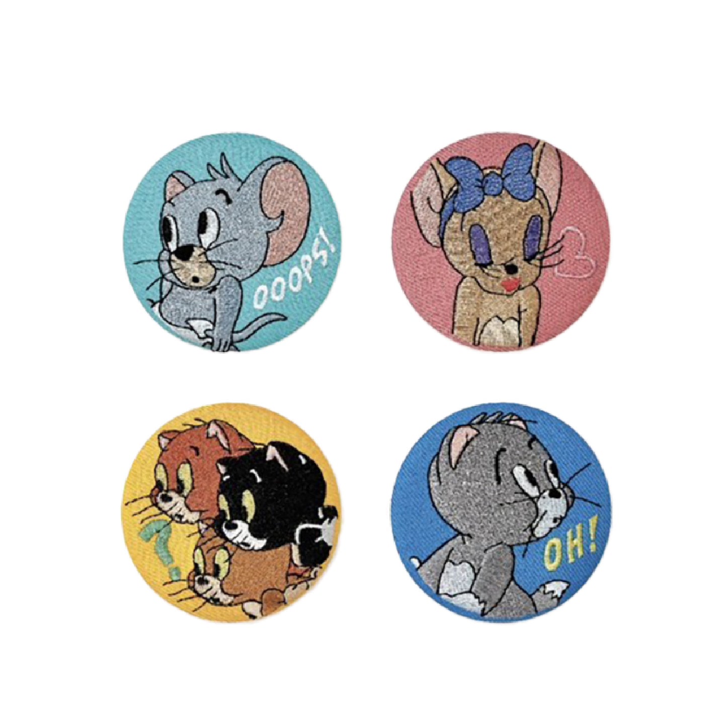 トムとジェリー シークレット刺繍缶バッジ 単品１２個