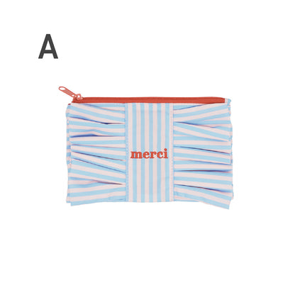 MERCI　Stripeコットンポーチ