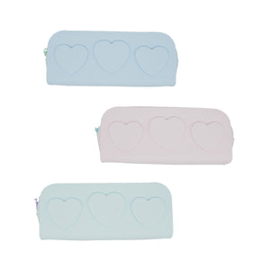 Tippi シリコンペンケース ハート（ブルー・パステルピンク・パステルブルー）