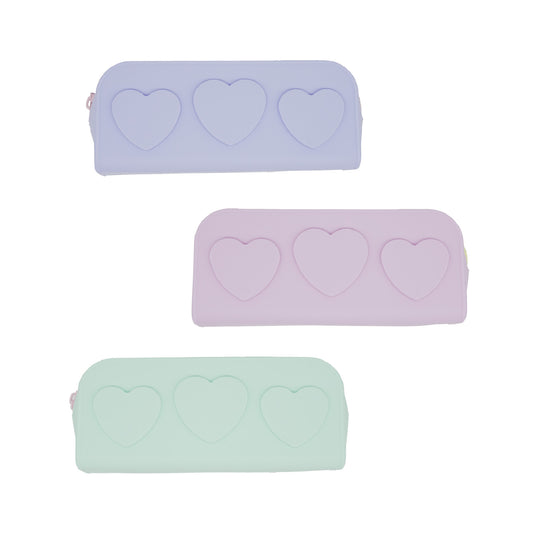 Tippi シリコンペンケース ハート （パープル・ピンク・グリーン）