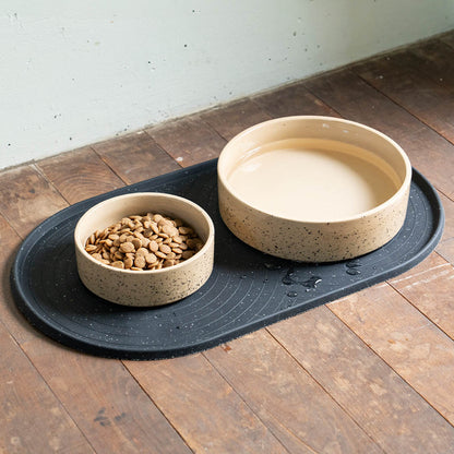 SPLATTER CERAMIC DOG BOWL